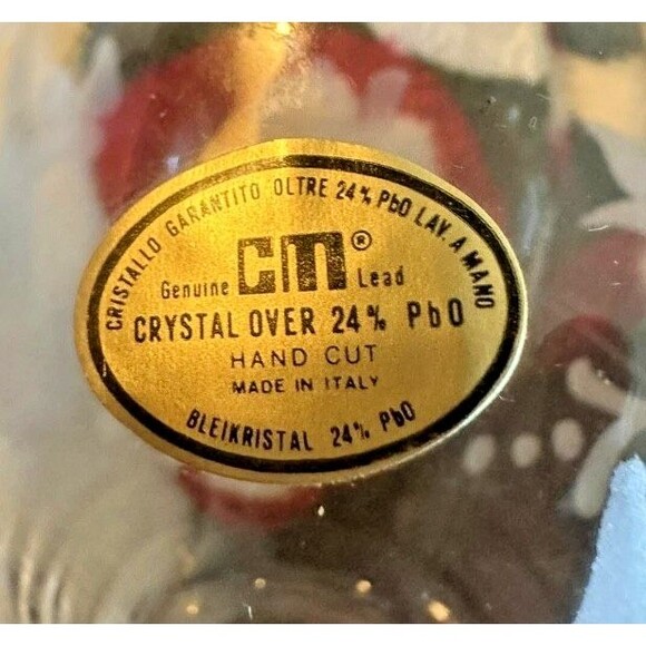 Genuine Lead Crystal Hand-Cut Made in Italy 4.5" Tall Floral Etched Vase ** - Picture 8 of 8